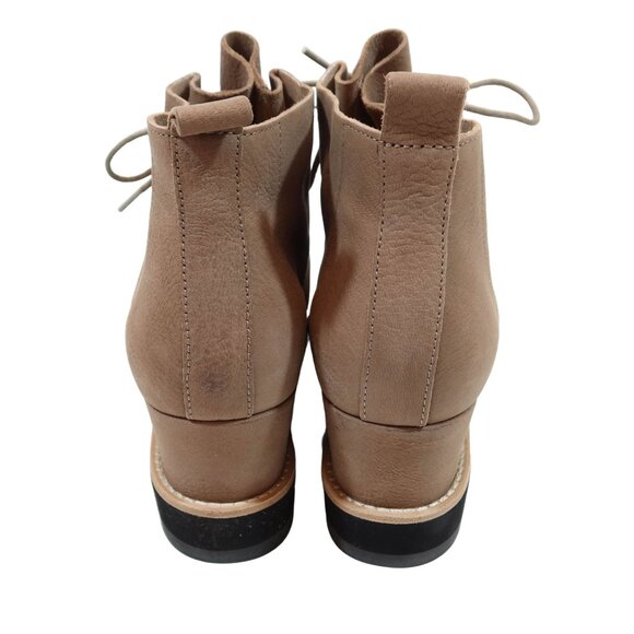 EILEEN FISHER Capa Nubuck Leather Lace Up Wedge Boots Size 9 B Tan - Picture 5 of 10